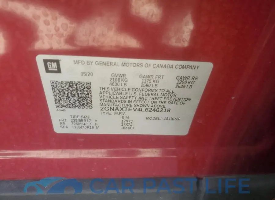 2GNAXTEV4L6246218# 13