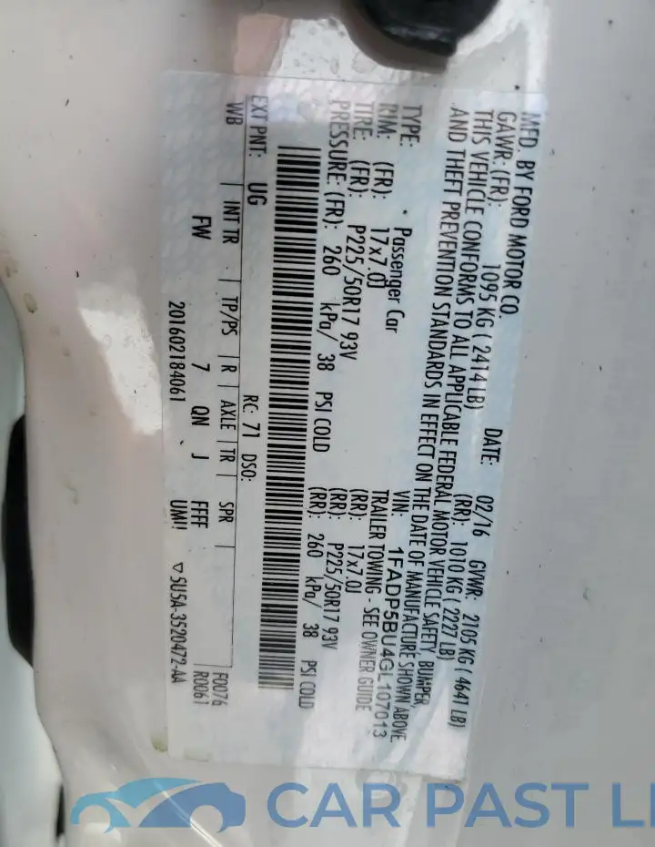 1FADP5BU4GL107013# 13