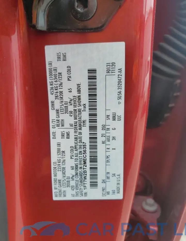 1FT7W2BT2MEC56357# 12