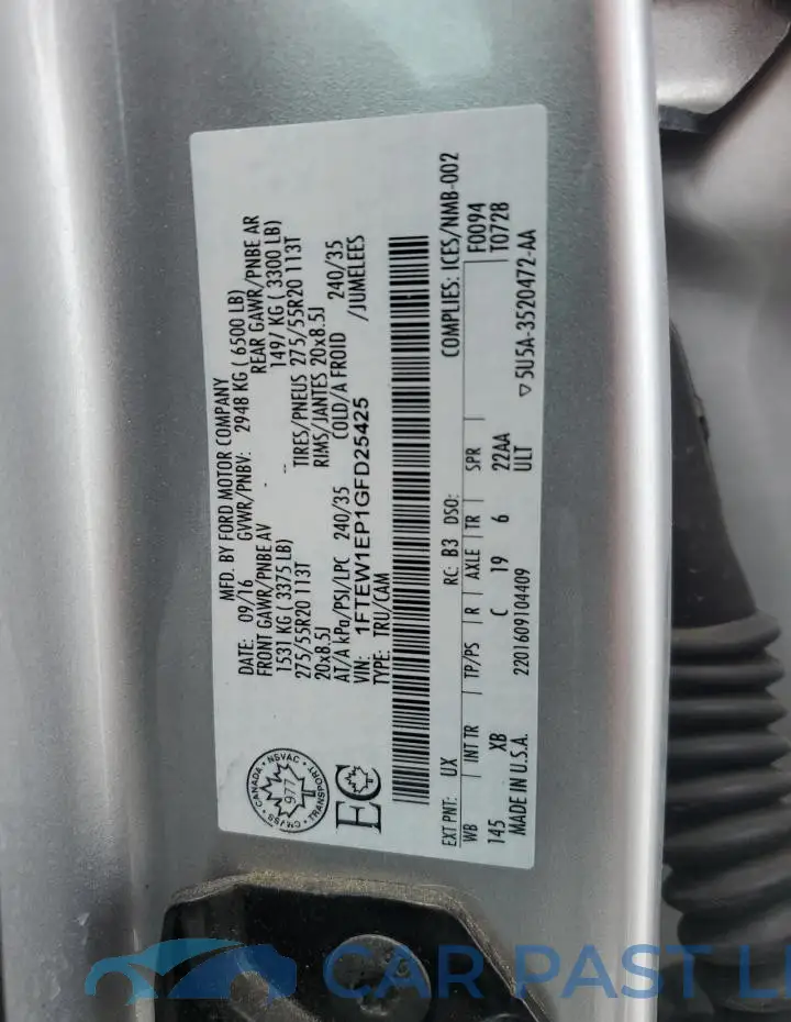 1FTEW1EP1GFD25425# 12