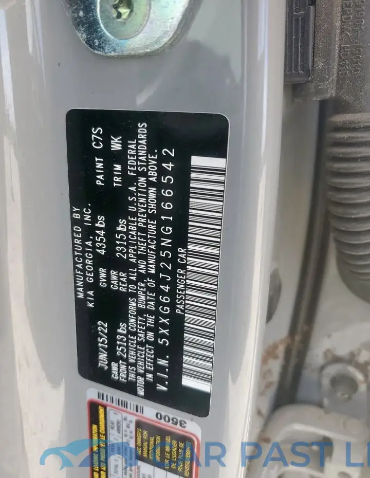 5XXG64J25NG166542# 12