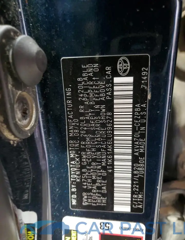 4T1K61AK6LU996278# 12
