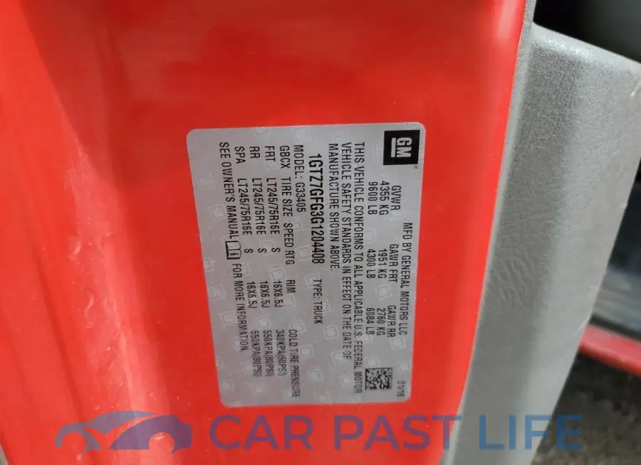 1GTZ7GFG3G1204408# 12
