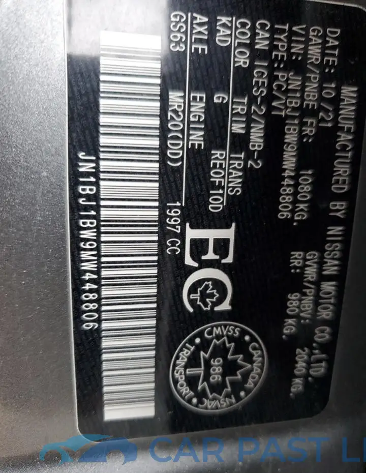 JN1BJ1BW9MW448806# 14