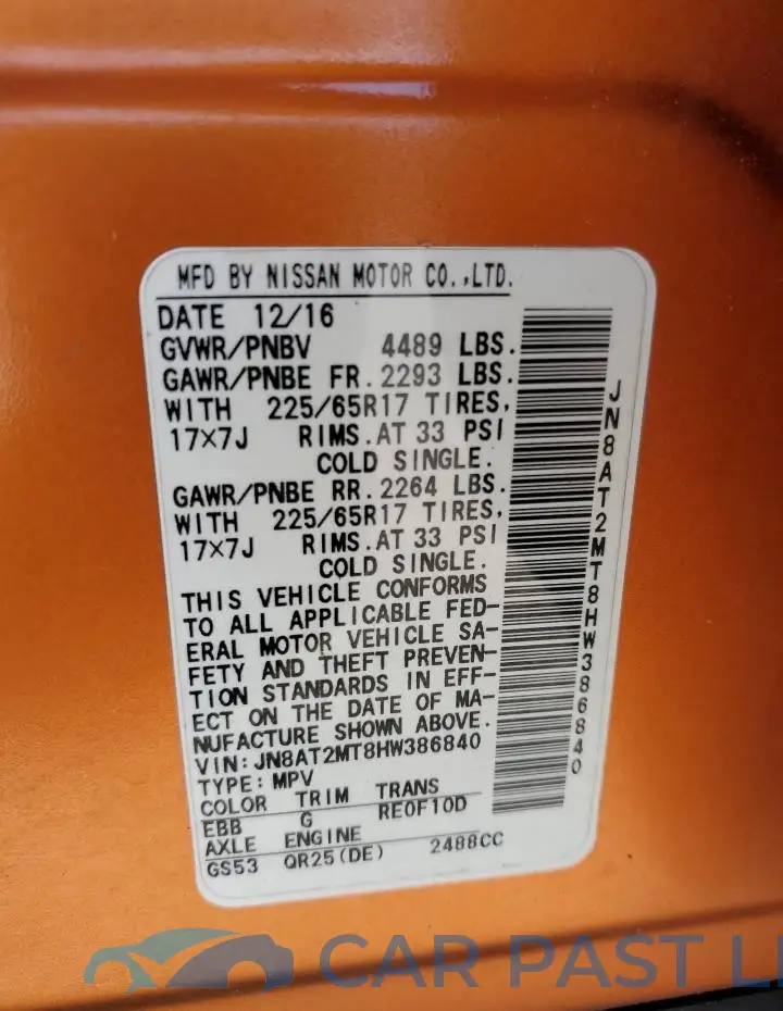 JN8AT2MT8HW386840# 12