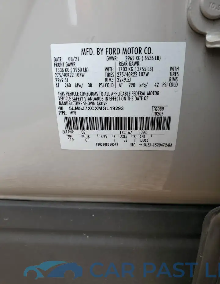 5LM5J7XCXMGL19293# 13