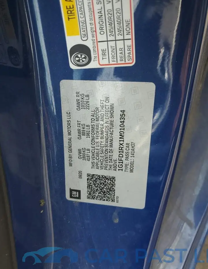 1G1FD1RX1M0104354# 12