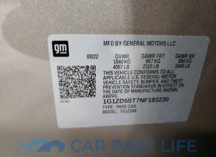 1G1ZD5ST7NF193230# 12