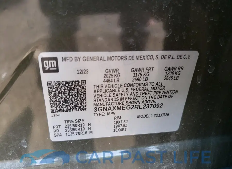 3GNAXMEG2RL237092# 13