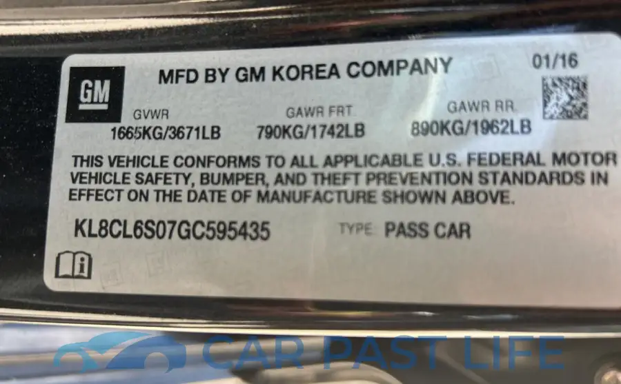KL8CL6S07GC595435# 10
