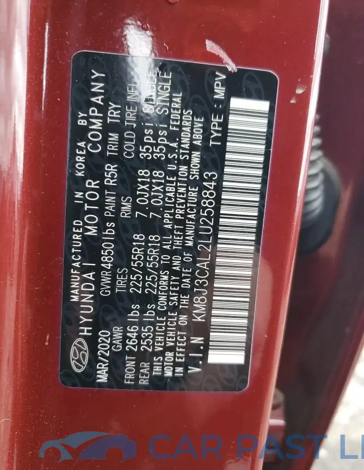 KM8J3CAL2LU258843# 14