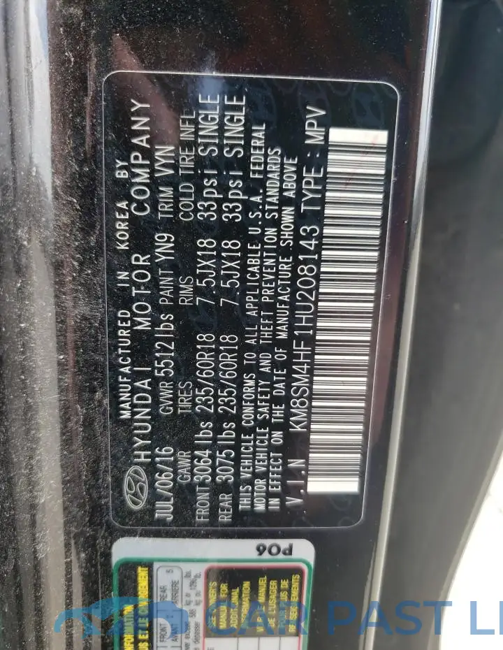 KM8SM4HF1HU208143# 13