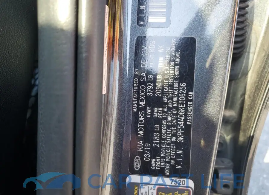 3KPF54AD6KE106256# 12