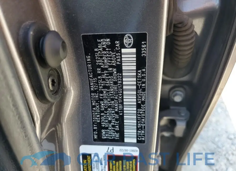 4T1BF1FK4GU178322# 12