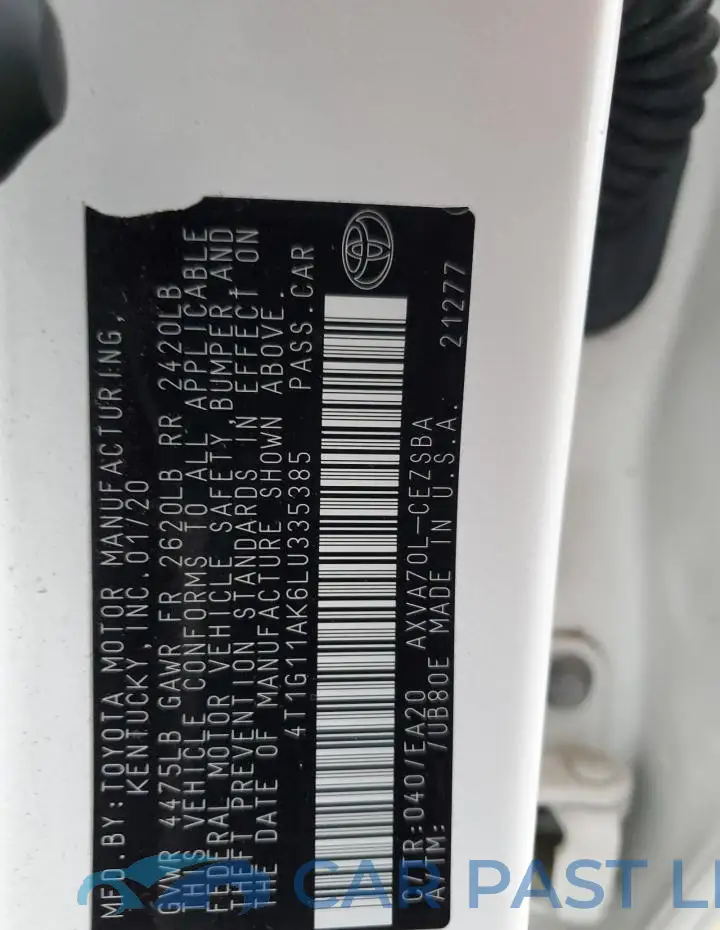 4T1G11AK6LU335385# 12