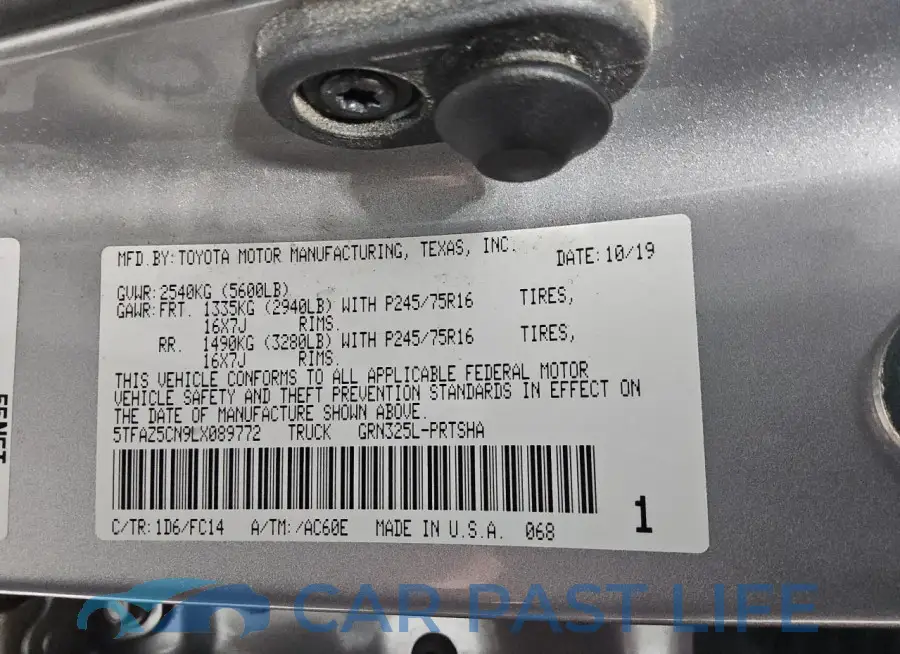 5TFAZ5CN9LX089772# 12