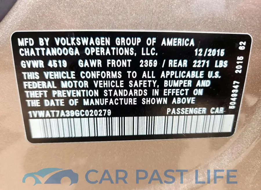 1VWAT7A39GC020279# 13
