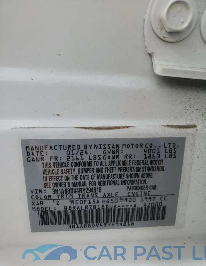 3N1AB8DV4RY294818# 12