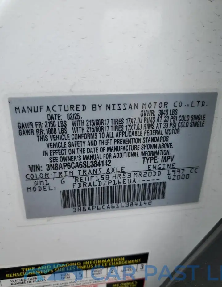 3N8AP6CA6SL384142# 13