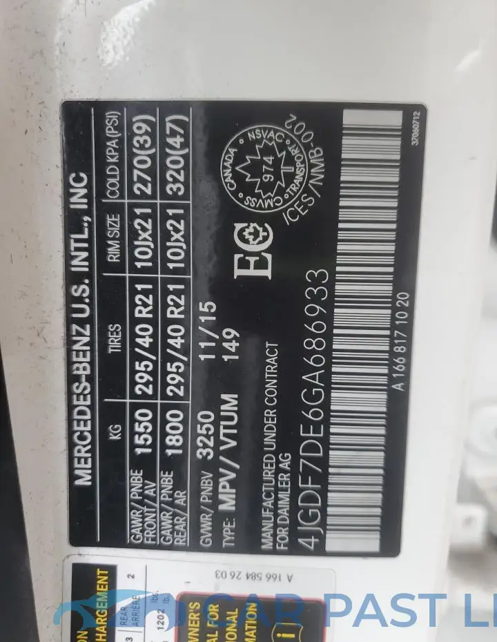 4JGDF7DE6GA686933# 13
