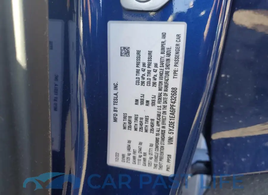 5YJ3E1EA6PF432688# 13