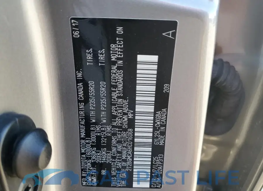 2T2BGMCA6HC016068# 12