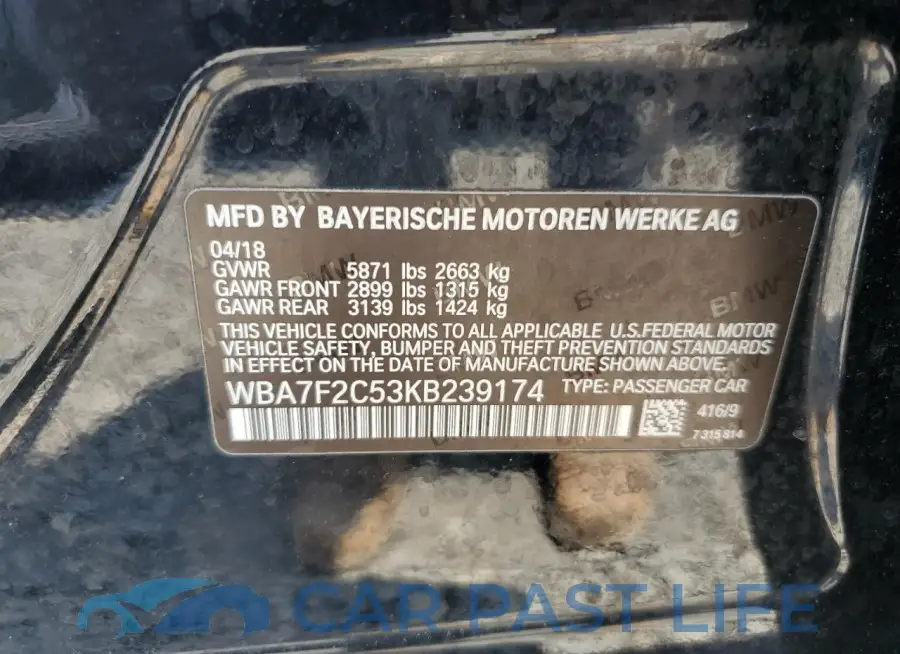 WBA7F2C53KB239174# 12