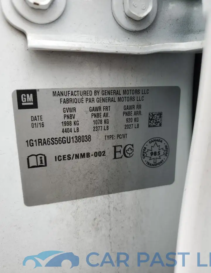 1G1RA6S56GU138038# 13