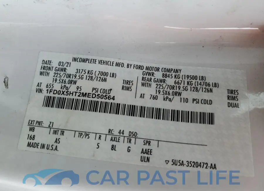 1FD0X5HT2MED50564# 14