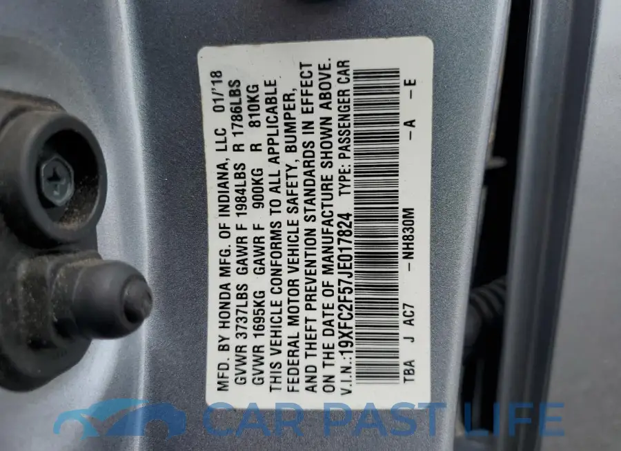 19XFC2F57JE017824# 13