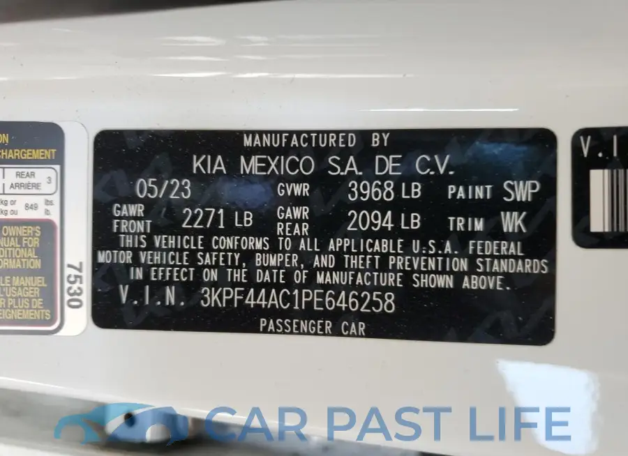 3KPF44AC1PE646258# 12