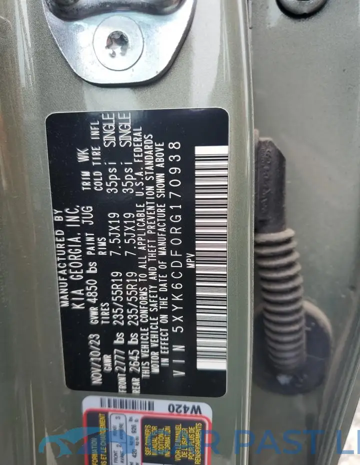 5XYK6CDF0RG170938# 14