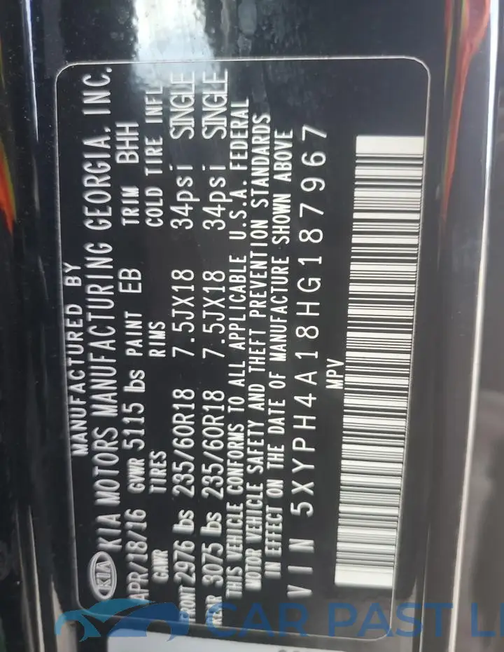 5XYPH4A18HG187967# 13