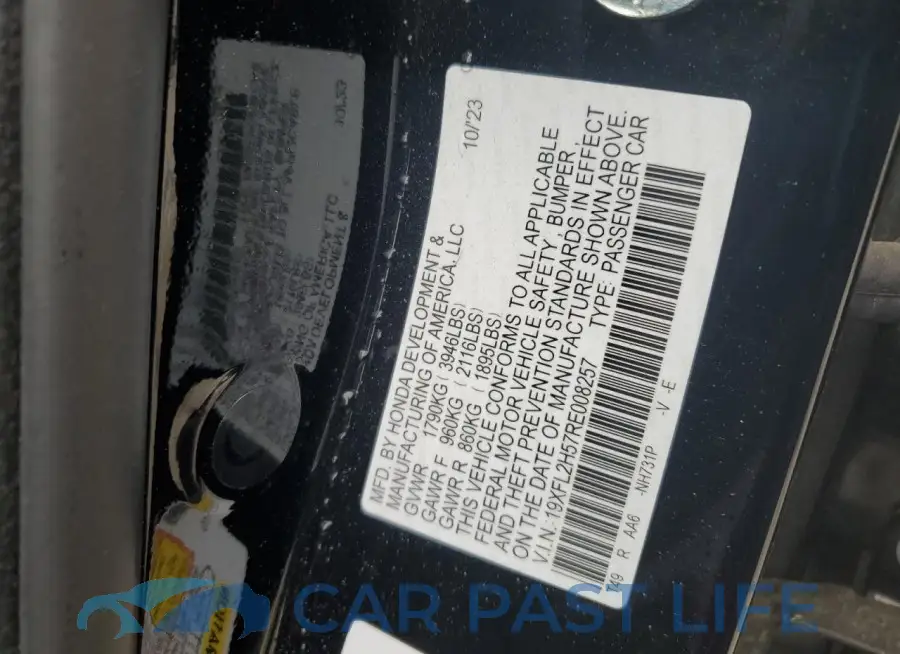 19XFL2H57RE008257# 13