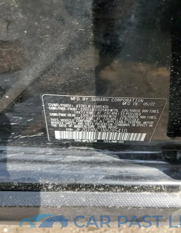JF2GTHNC3NH285410# 12