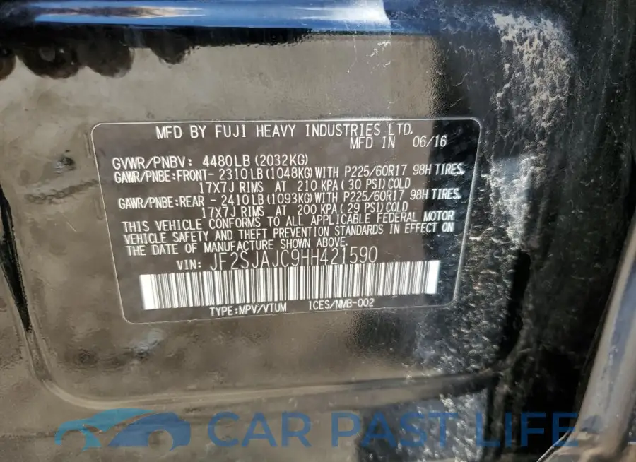 JF2SJAJC9HH421590# 13