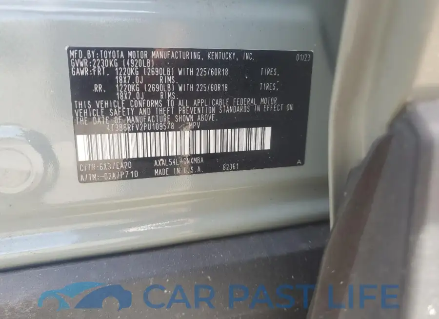4T3B6RFV2PU109578# 13