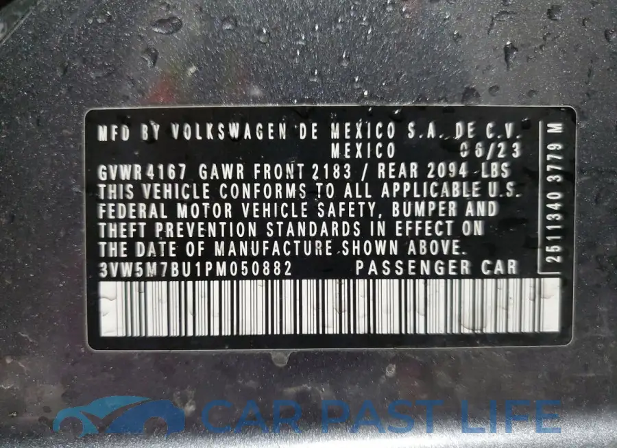 3VW5M7BU1PM050882# 12