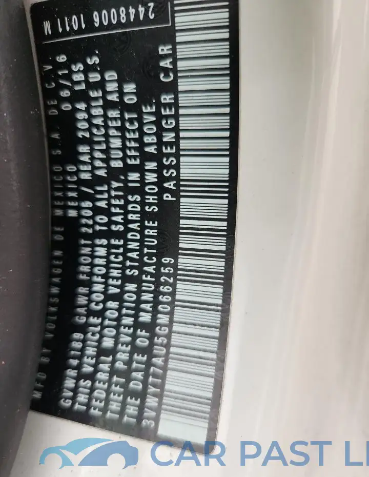 3VWYT7AU5GM066259# 12