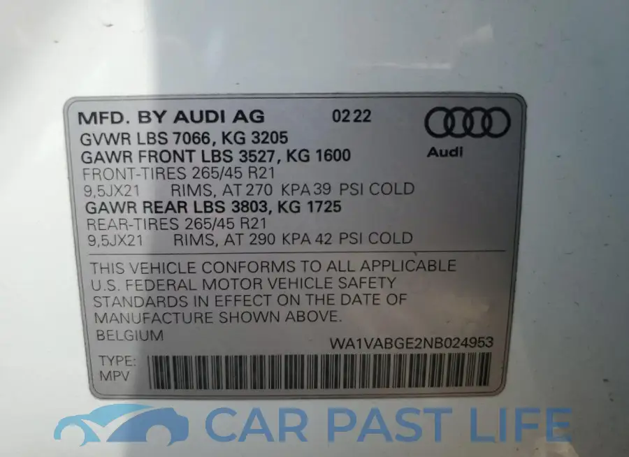 WA1VABGE2NB024953# 13