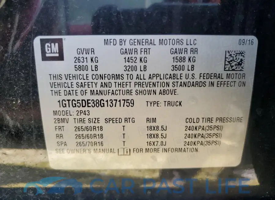 1GTG5DE38G1371759# 12