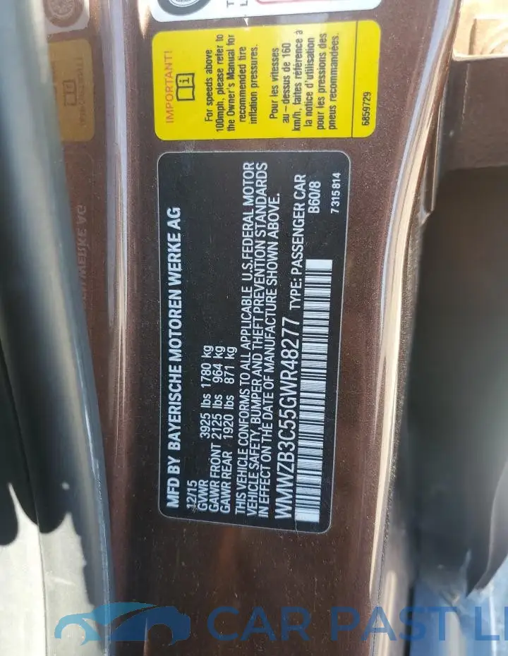 WMWZB3C55GWR48277# 12