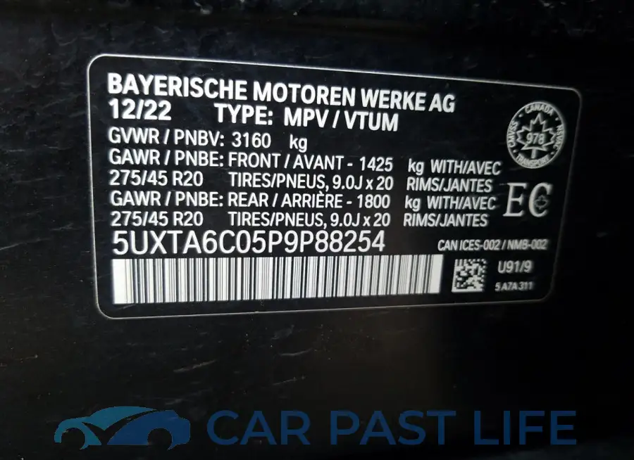 5UXTA6C05P9P88254# 13