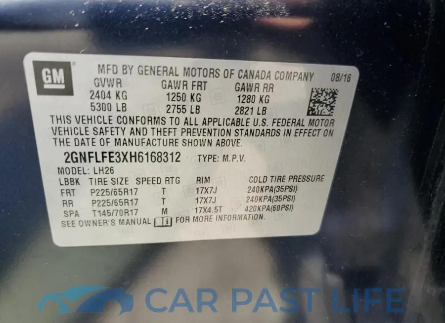 2GNFLFE3XH6168312# 13