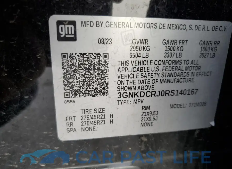 3GNKDCRJ0RS140167# 13