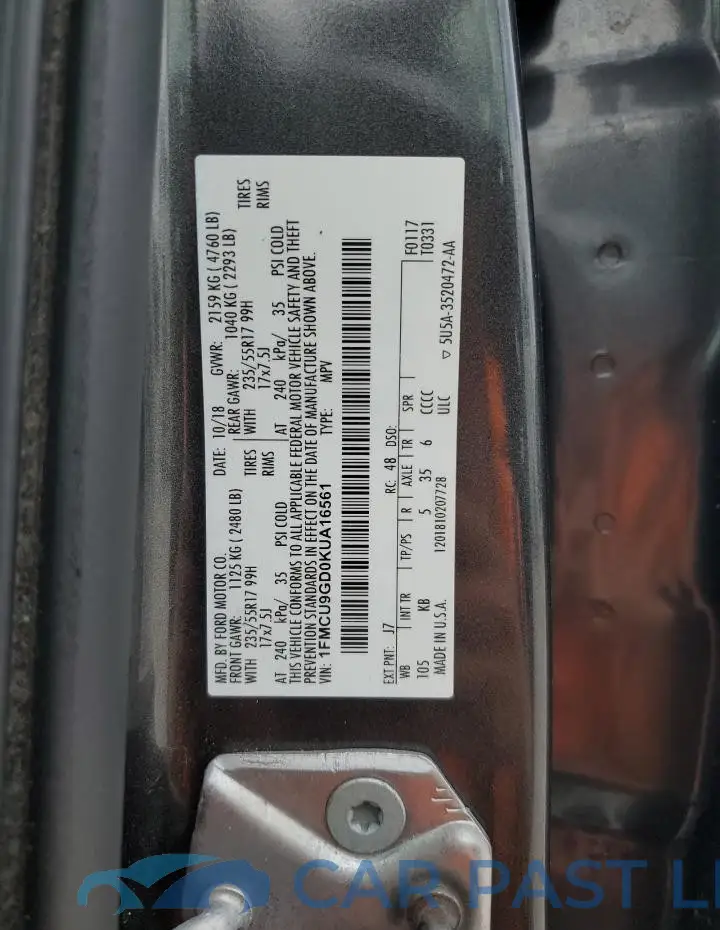 1FMCU9GD0KUA16561# 13