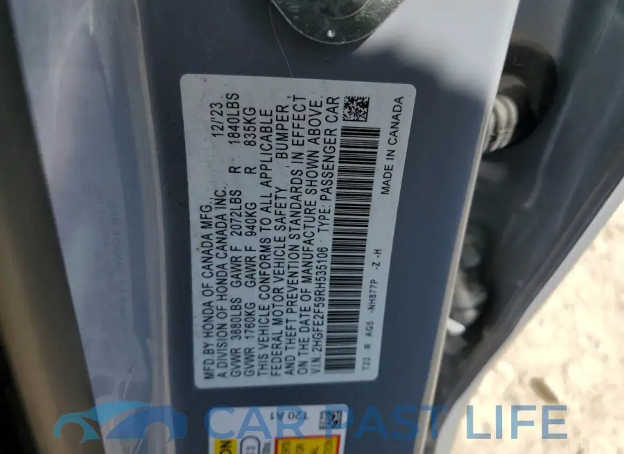 2HGFE2F59RH535106# 13