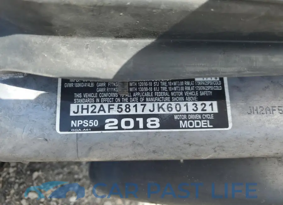 JH2AF5817JK601321# 9