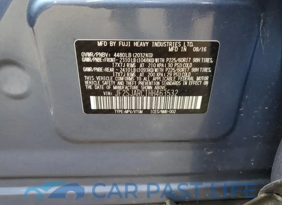 JF2SJARC1HH463532# 13