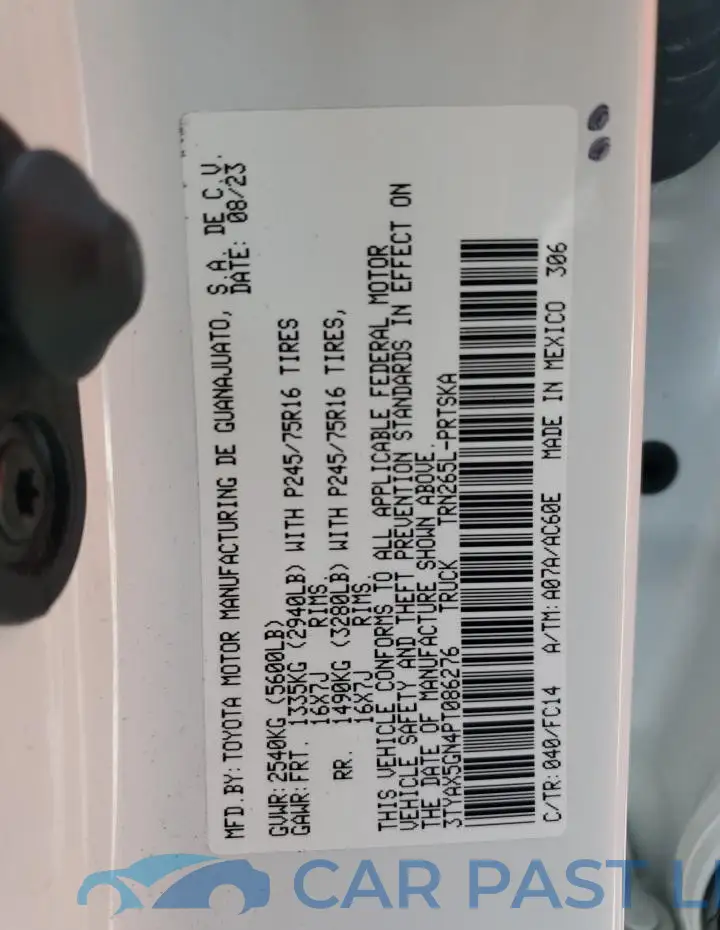 3TYAX5GN4PT086276# 13